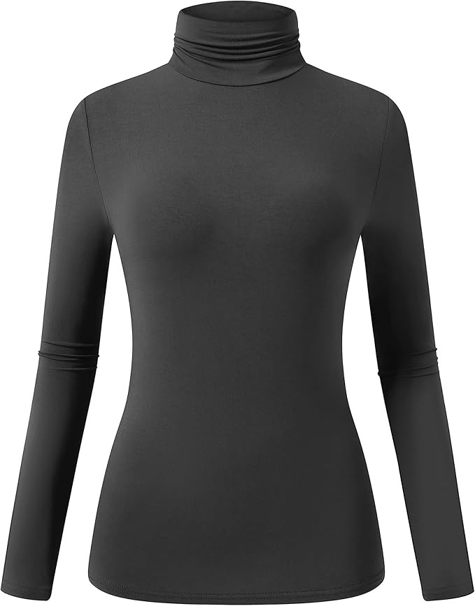 OThread & Co. Women's Long Sleeve Turtleneck T-Shirt Basic Stretch Layer Comfy High Neck Top | Amazon (US)