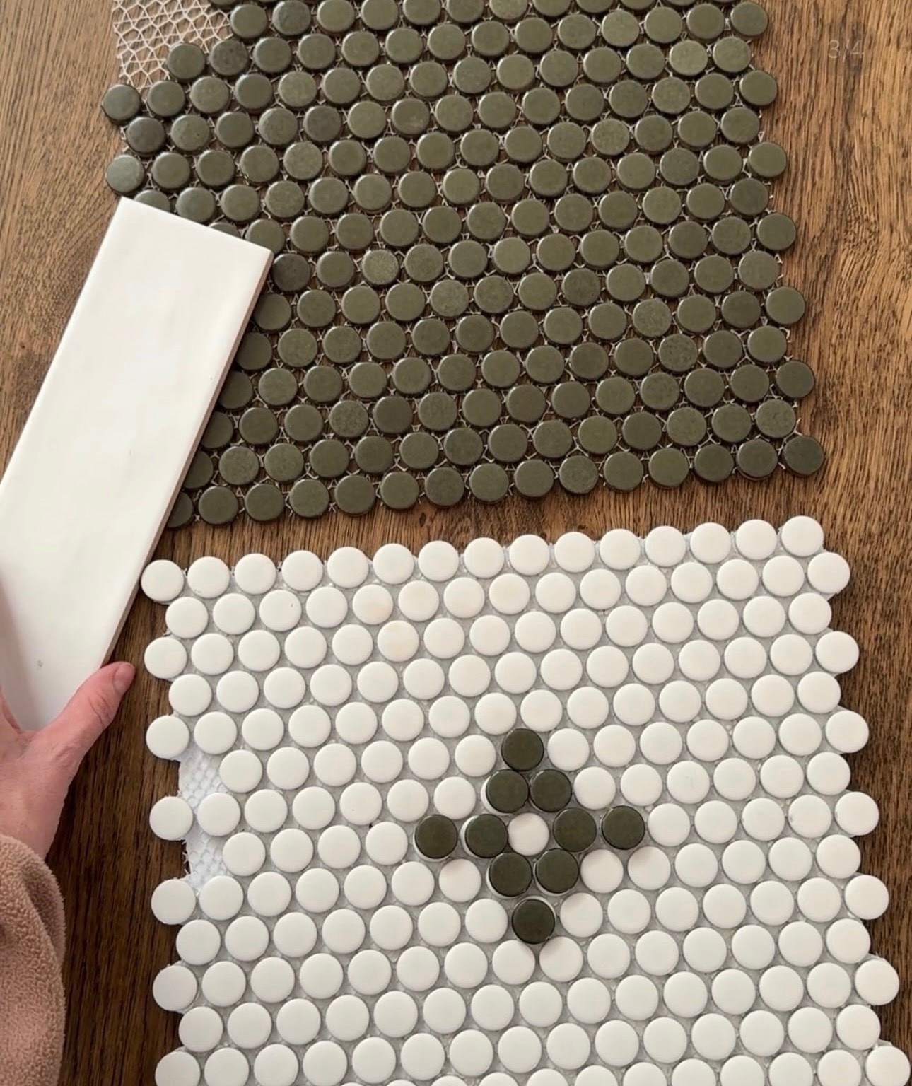 White and green penny tiles. Mosaic penny tiles.

#LTKHome