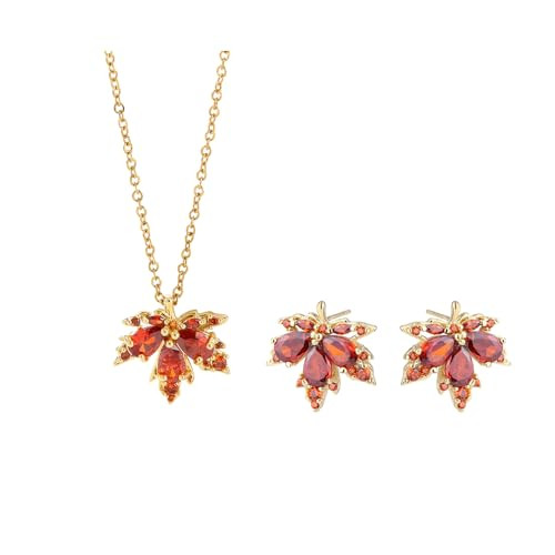 RUIZHEN Gold Silver Maple Leaf Autumn Leaf Pendant Necklace | Amazon (US)