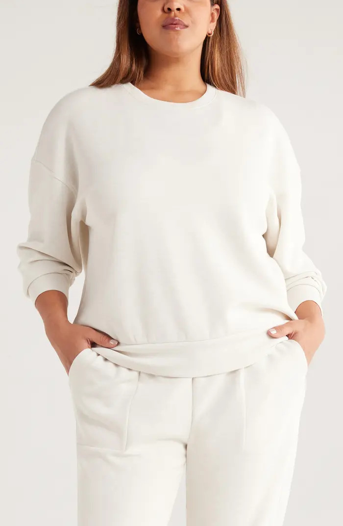 Zella Boxy Ultrasoft Scuba Knit Sweatshirt | Nordstrom | Nordstrom