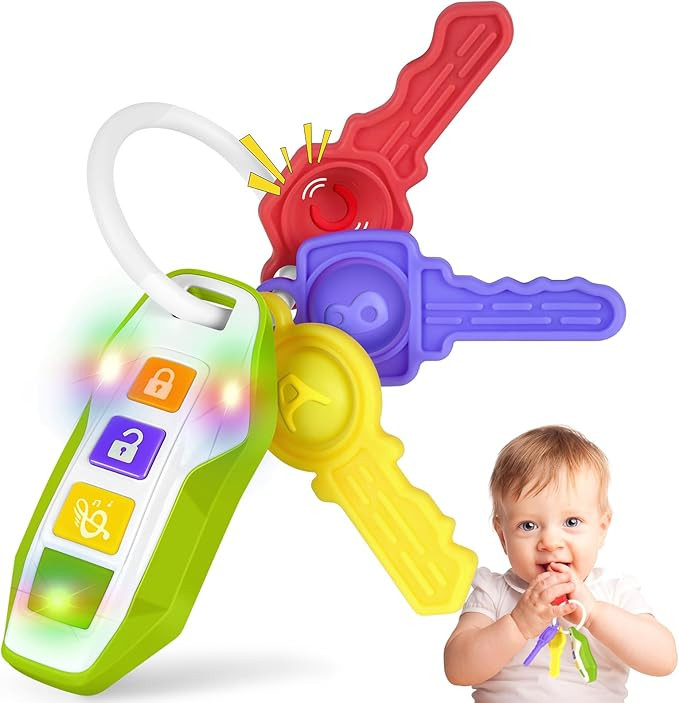 Car Keys Teething Toys for Baby - Baby Key Teether Infant Chew Toy,Sensory Learning & Fine Motor ... | Amazon (UK)