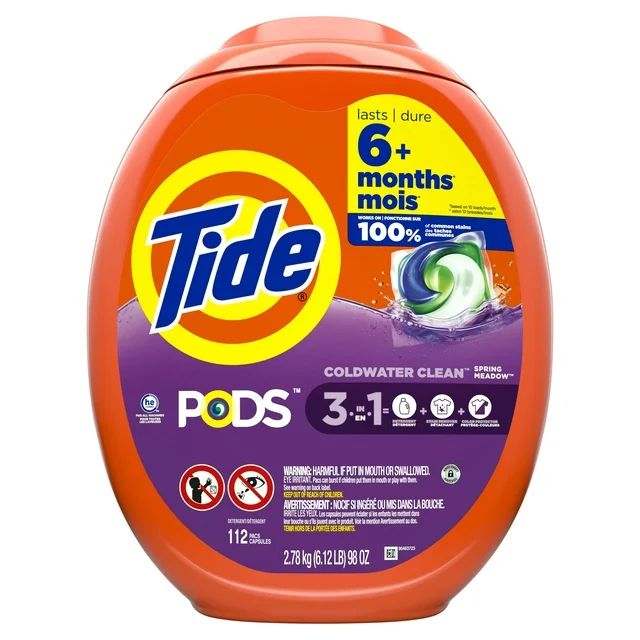 Tide Pods Laundry Detergents Soap Packs, Spring Meadow, 112 Ct | Walmart (US)