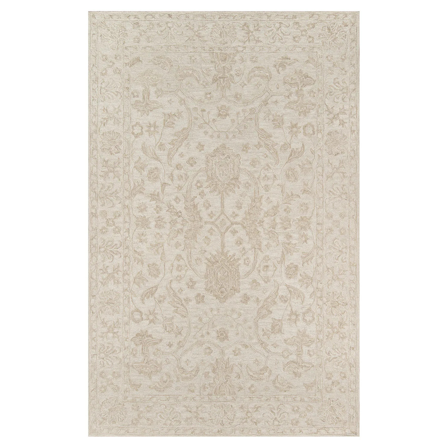 Millie French Country Oriental Beige Patterned Rug - 3'6"x5'6" | Kathy Kuo Home