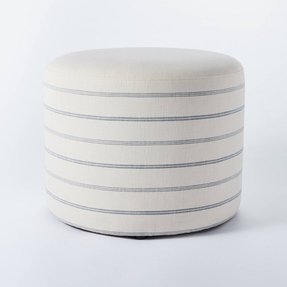 Lynwood Upholstered Round Cube White - Threshold™ designed with Studio McGee | Target