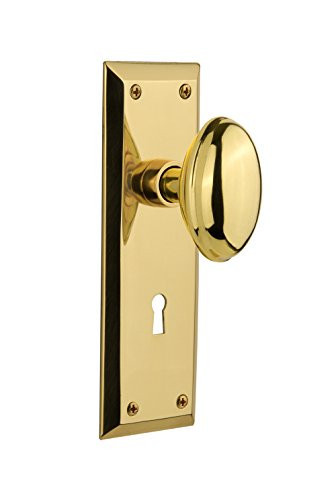 Nostalgic Warehouse New York Plate with Keyhole Homestead Knob, Passage - 2.75", Polished Brass | Amazon (US)