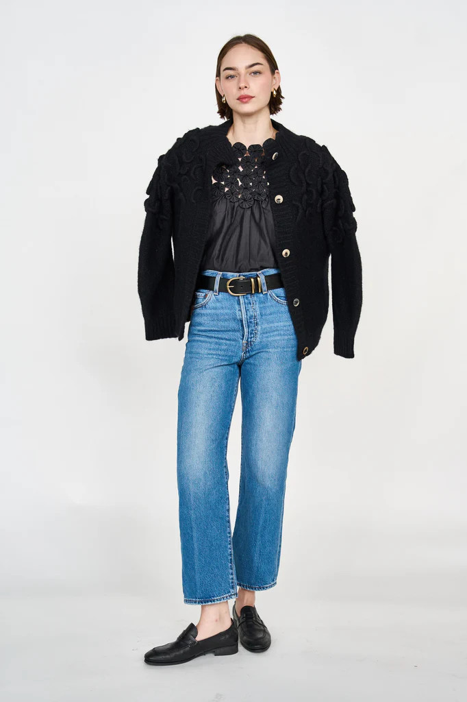 cusco cardigan in black - MIRTH | MIRTH