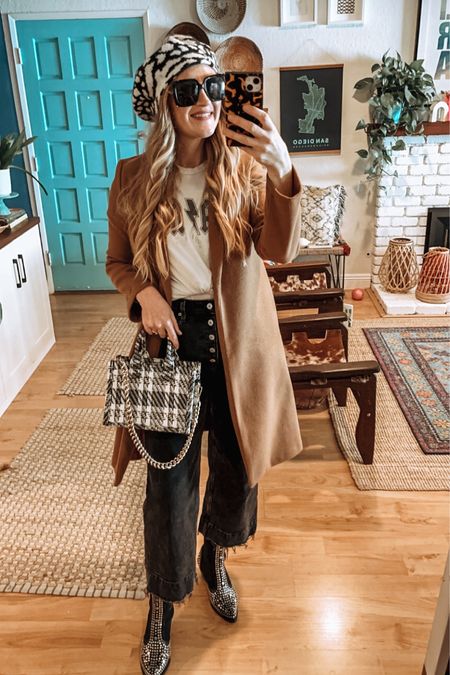 Parisian vibes with the beret today 🧡 studded boots, camel coat

#LTKstyletip #LTKunder50 #LTKunder100