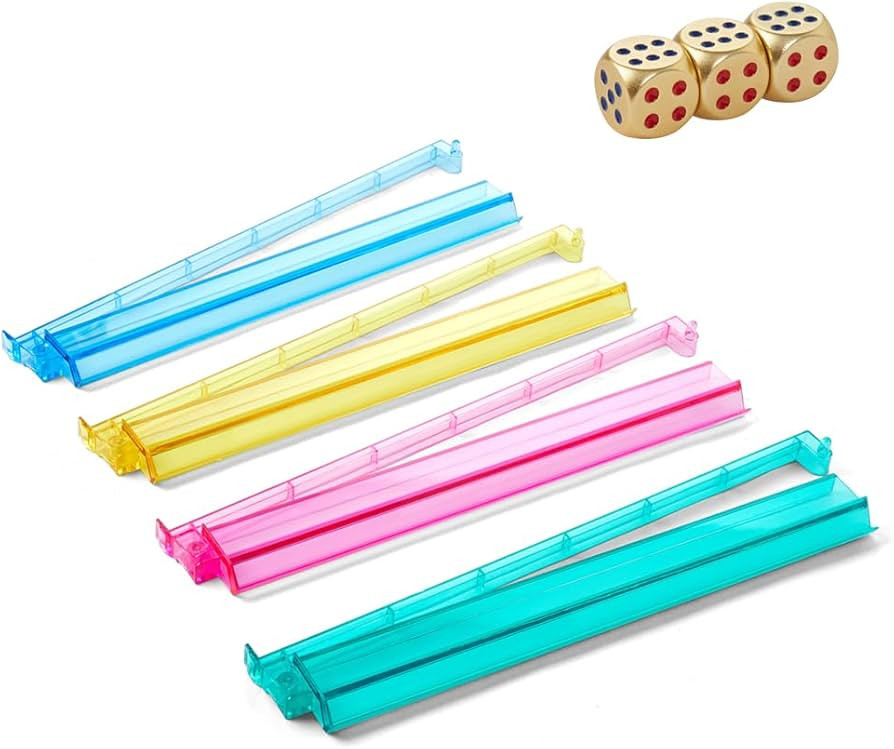 Mahjong Racks with Pushers, Enhanced Mah Jongg Tile Holders with 3 Goldern Dics, Set of 7 | Amazon (US)
