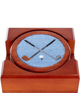 Smathers & Branson Crossed Clubs Needlepoint Coaster Set | Dillard's | Dillard's