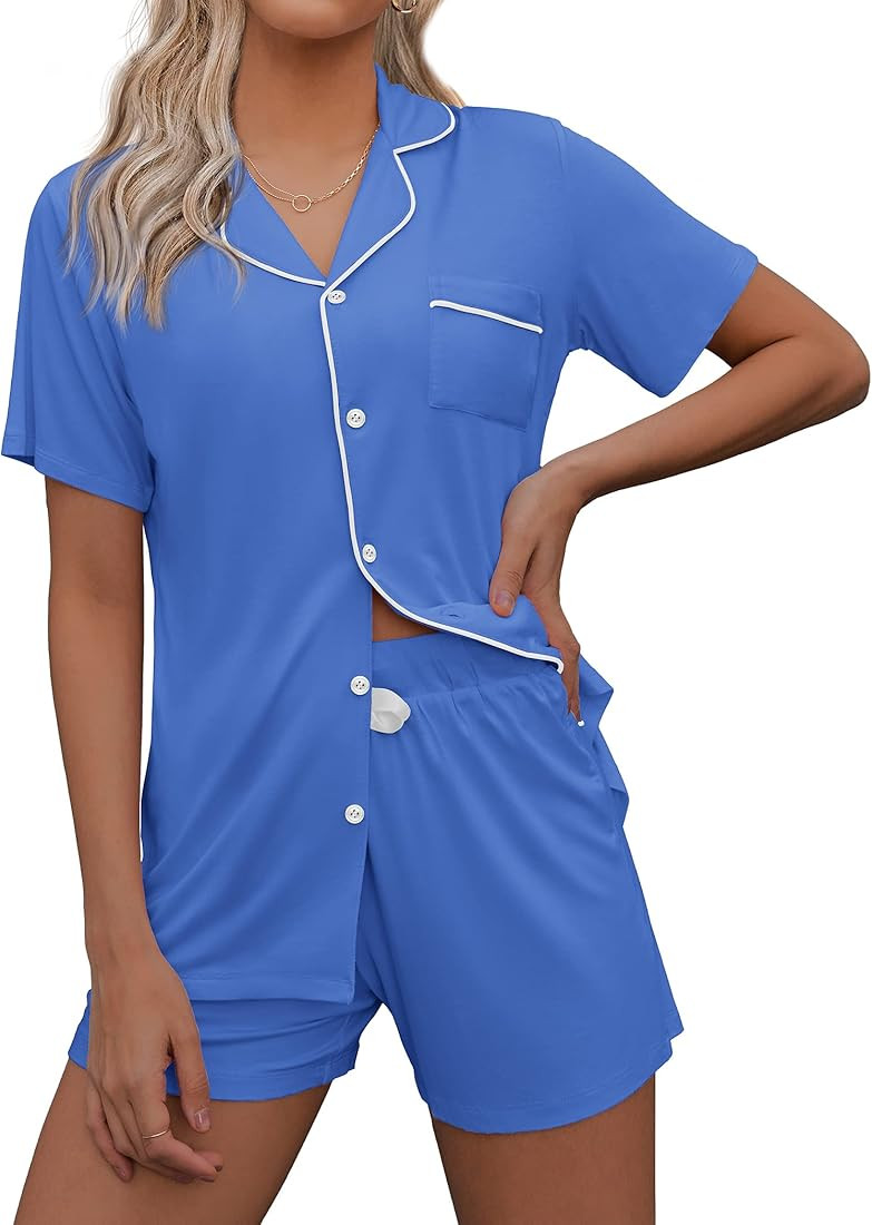 Ekouaer Women Classic Soft Short Pajamas Set | Amazon (US)