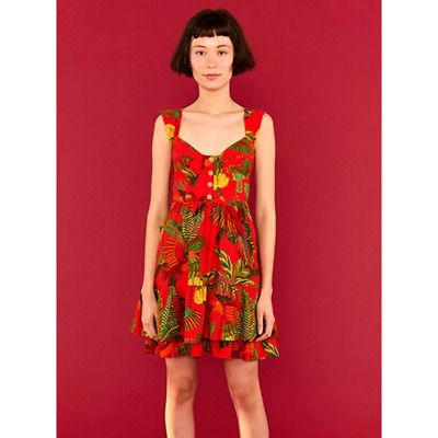 Farm Rio Red Forest Birds Mini Dress Size S NWT  | eBay | eBay US