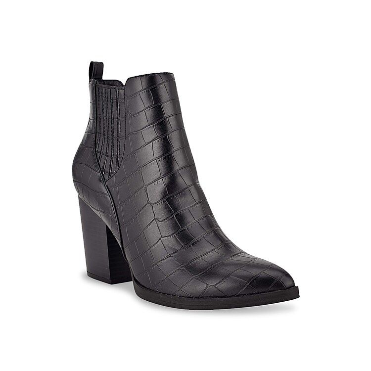 Indigo Rd. Adriela Bootie - Women's - Black Croc Print - Block Bootie Chelsea | DSW