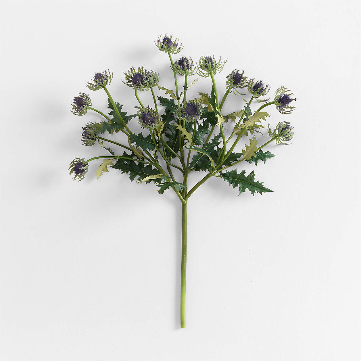 Faux Blue Sea Holly Stem 27" | Crate & Barrel | Crate & Barrel