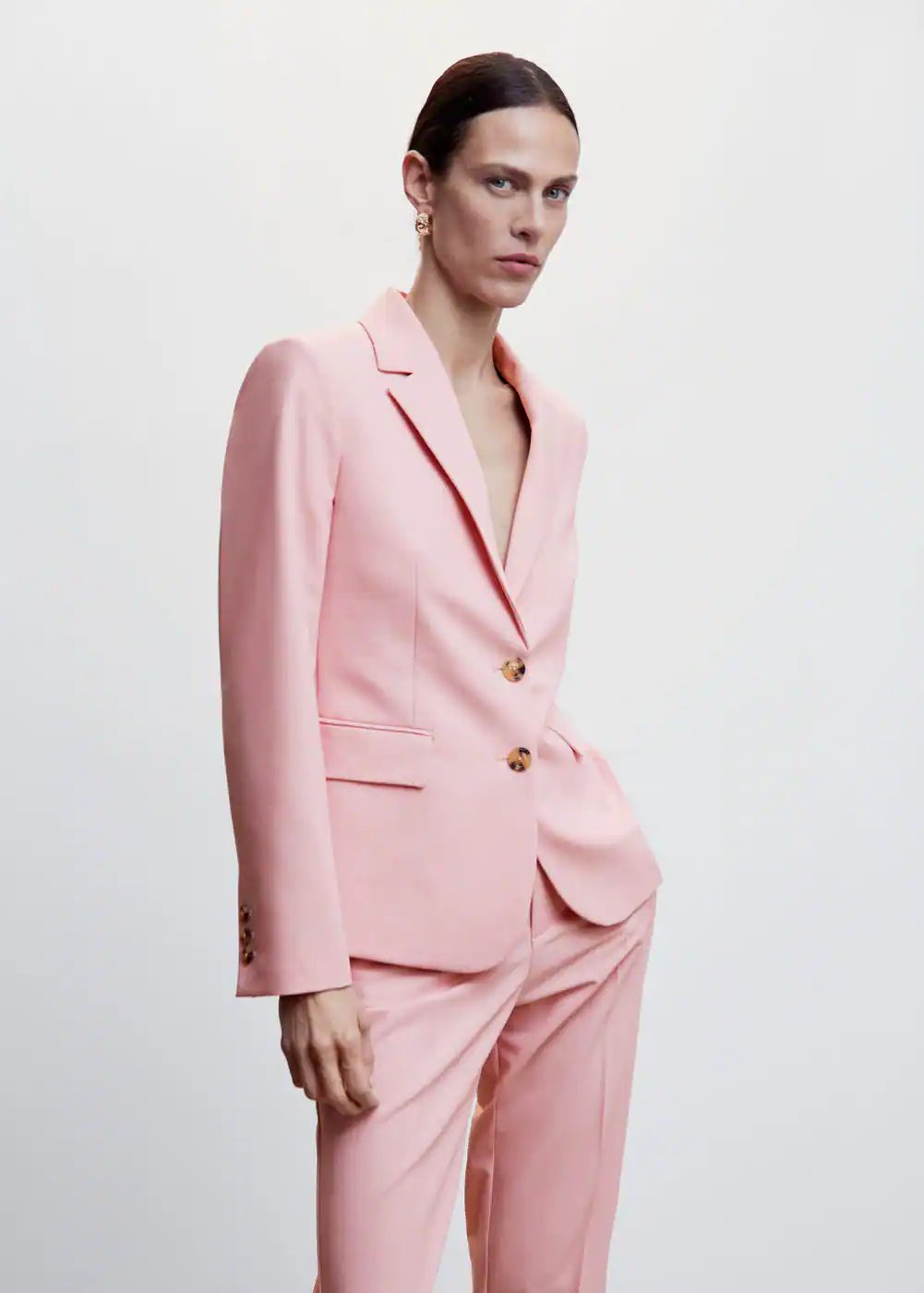 Peak lapel suit blazer -  Women | Mango USA | MANGO (US)