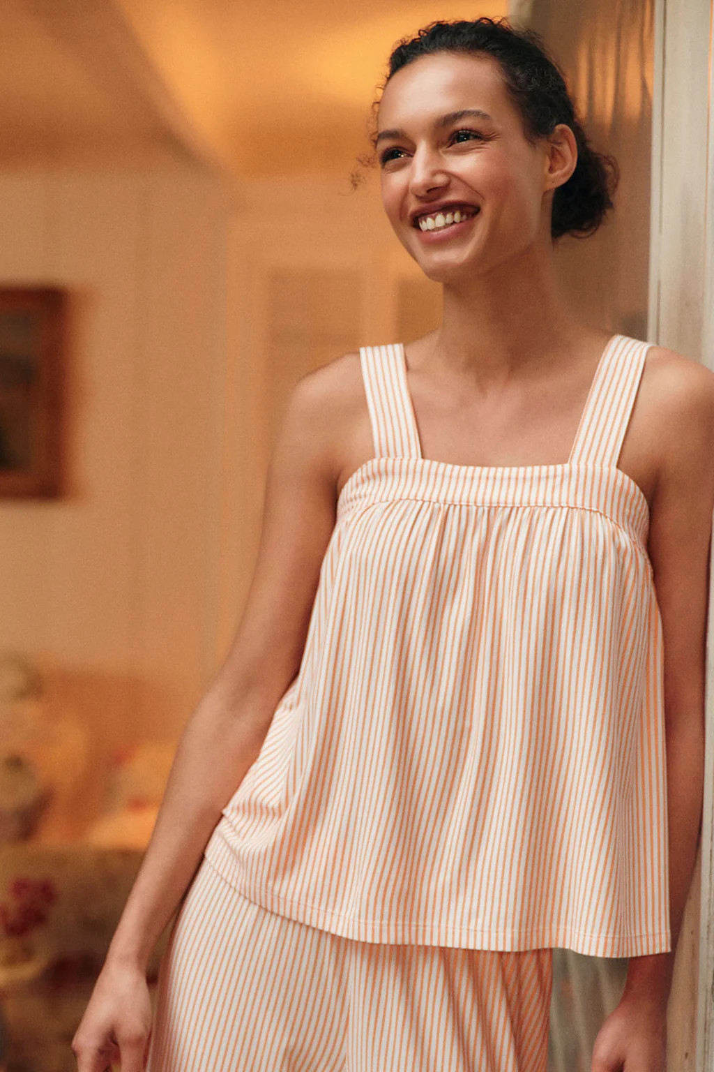 DreamModal® Daydream Pants Set in Marigold Pencil Stripe | Lake Pajamas