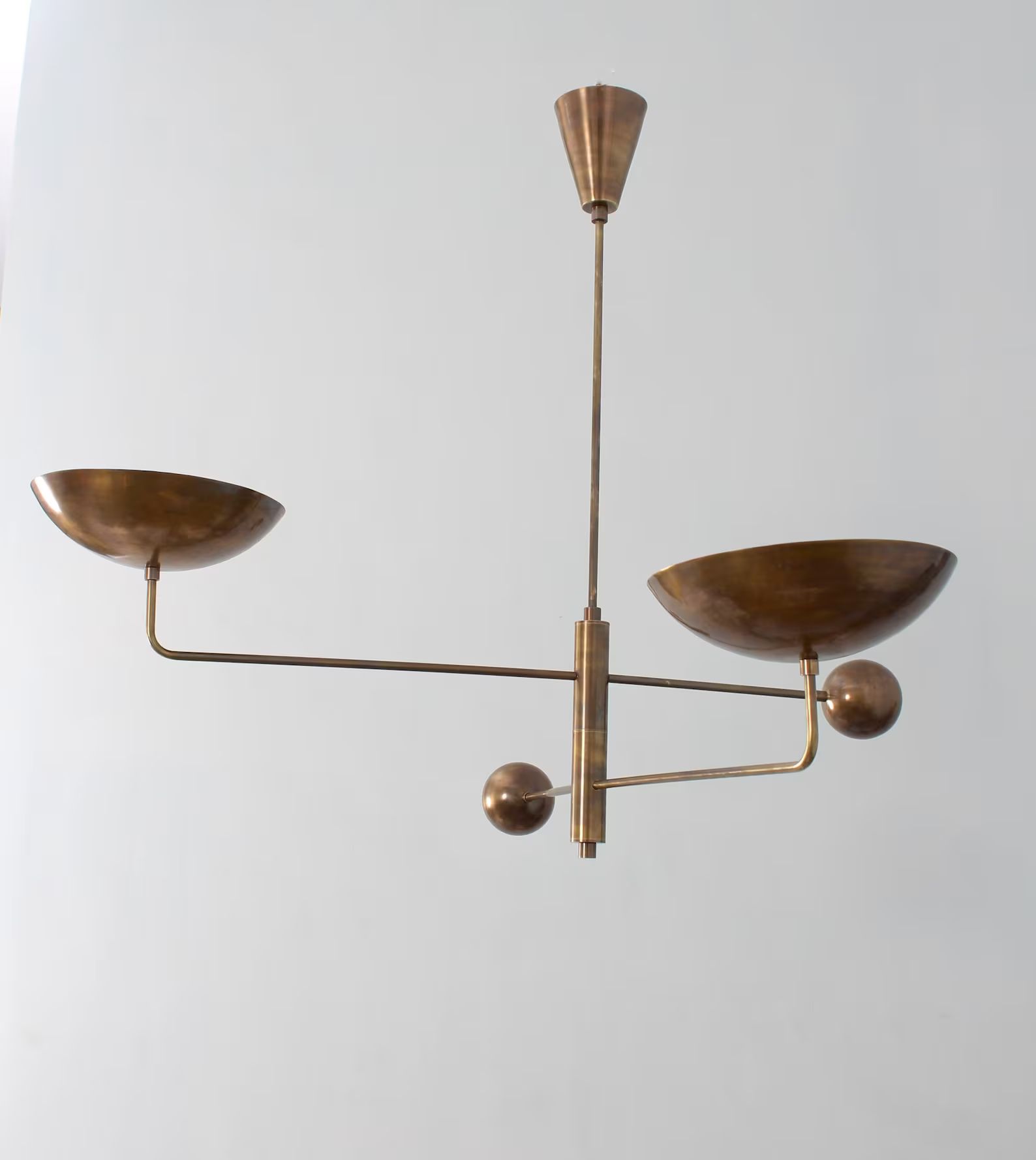 2 Light Curved Pendant Mid Century Modern Raw Brass Sputnik | Etsy | Etsy (US)