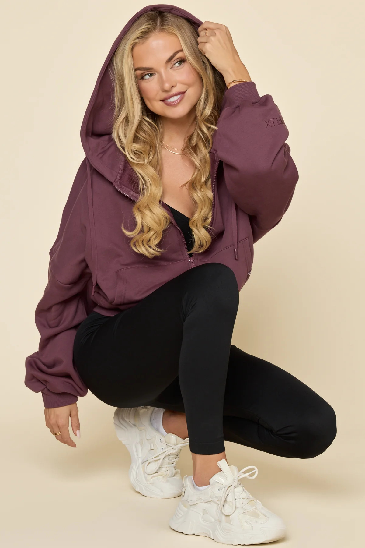 Zip Cloud Hoodie - Deep Plum | POPFLEX