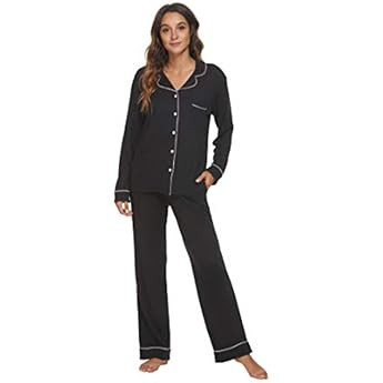 Amazon Essentials Women's Cotton Modal Long-Sleeve Shirt and Full-Length Bottom Pajama Set (Availabl | Amazon (US)