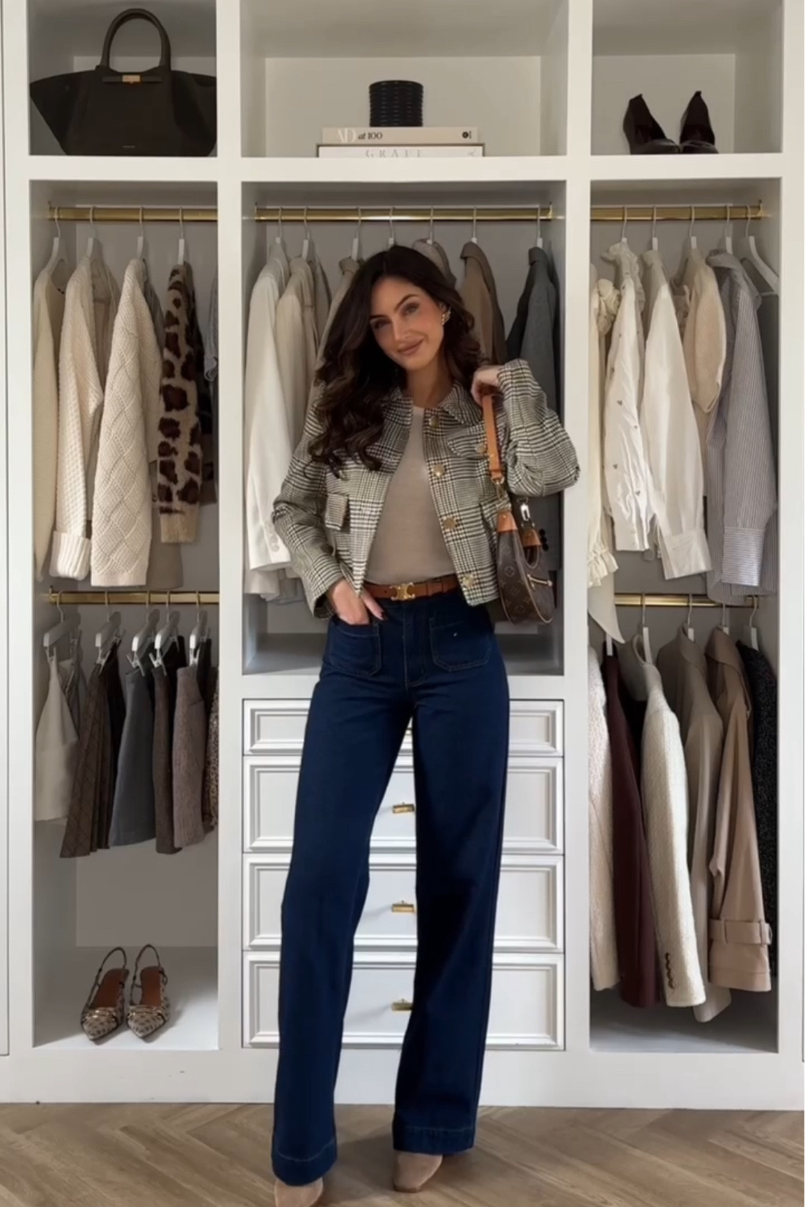 Autumn Favourites 2 - a city chic outfit, great for workwear or a day about the city. Lush checked jackets from Anthropologie, styled neutrally with a H&M knit and contrast dark blue jeans 

#LTKworkwear #LTKautumn #LTKstyletip