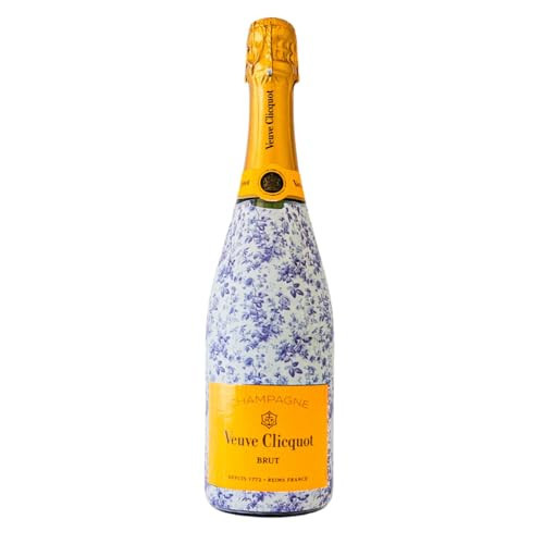 beaubottles Grandmillenial Blue Floral Wrap for Champagne – Veuve Edition – Custom Wine Bottle Labels for Celebrations, Birthdays, Gifting – Fits 750ml Bottles – Personalized Wine Label Sleeve | Amazon (US)