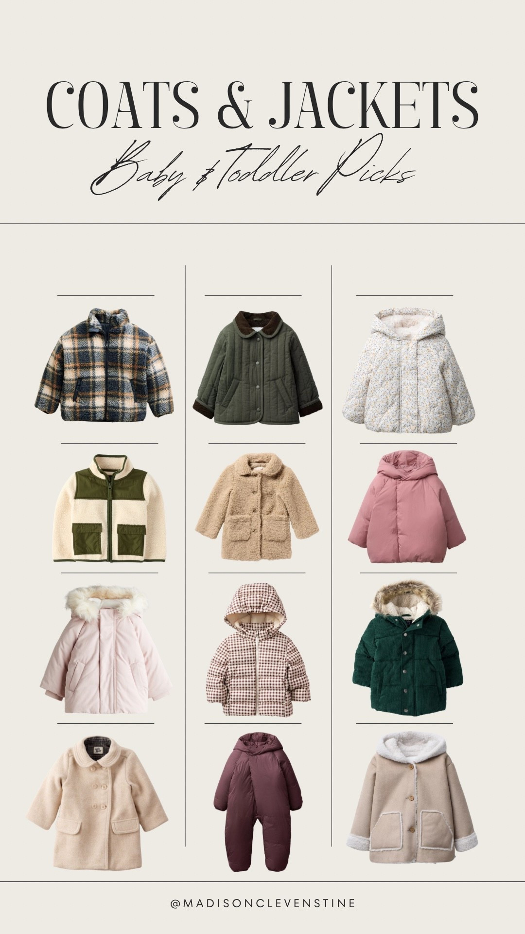 Cozy season for the littles 🤍 my favorite baby + toddler jackets and coats — warm, cute, and ready for winter walks! 🧸❄️ #LTKbaby #LTKkids #LTKwinter #LTKfinds #LTKfamily #toddlerfashion #babyfashion #winterstyle #momfinds #kidsstyle #babyootd #toddlerootd #wintercoats #kidsouterwear #momlife #cutekidsfashion #babystyle #kidsclothes 

#LTKBaby #LTKKids #LTKBaby #LTKKids #LTKSeasonal