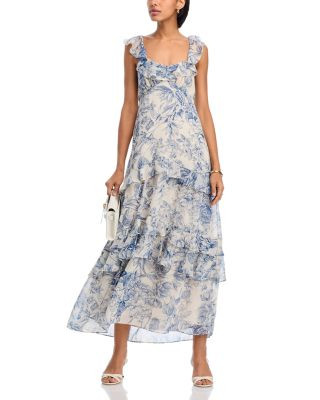 Floral Toile Ruffle Midi Dress - Exclusive | Bloomingdale's (US)
