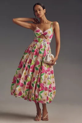 Hutch Sleeveless V-Neck Cutout Midi Dress | Anthropologie (US)