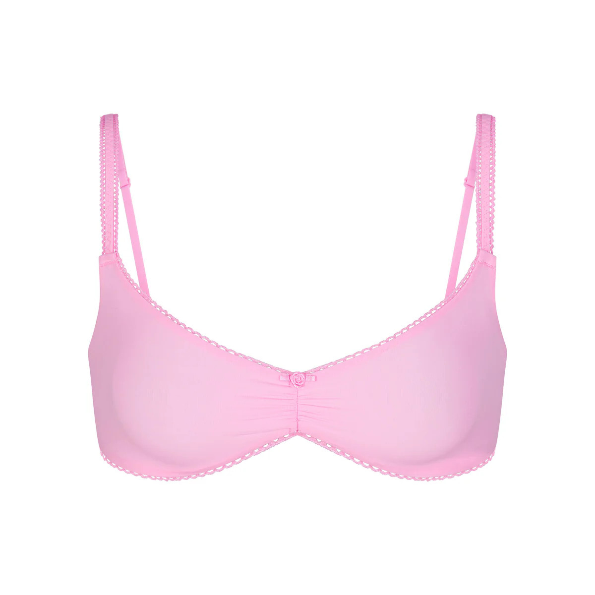 FITS EVERYBODY PICOT TRIM SKIMPY SCOOP BRALETTE | BUBBLE GUM | SKIMS (US)