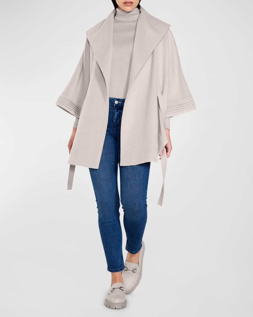 Belted Shawl-Collar Cape | Neiman Marcus