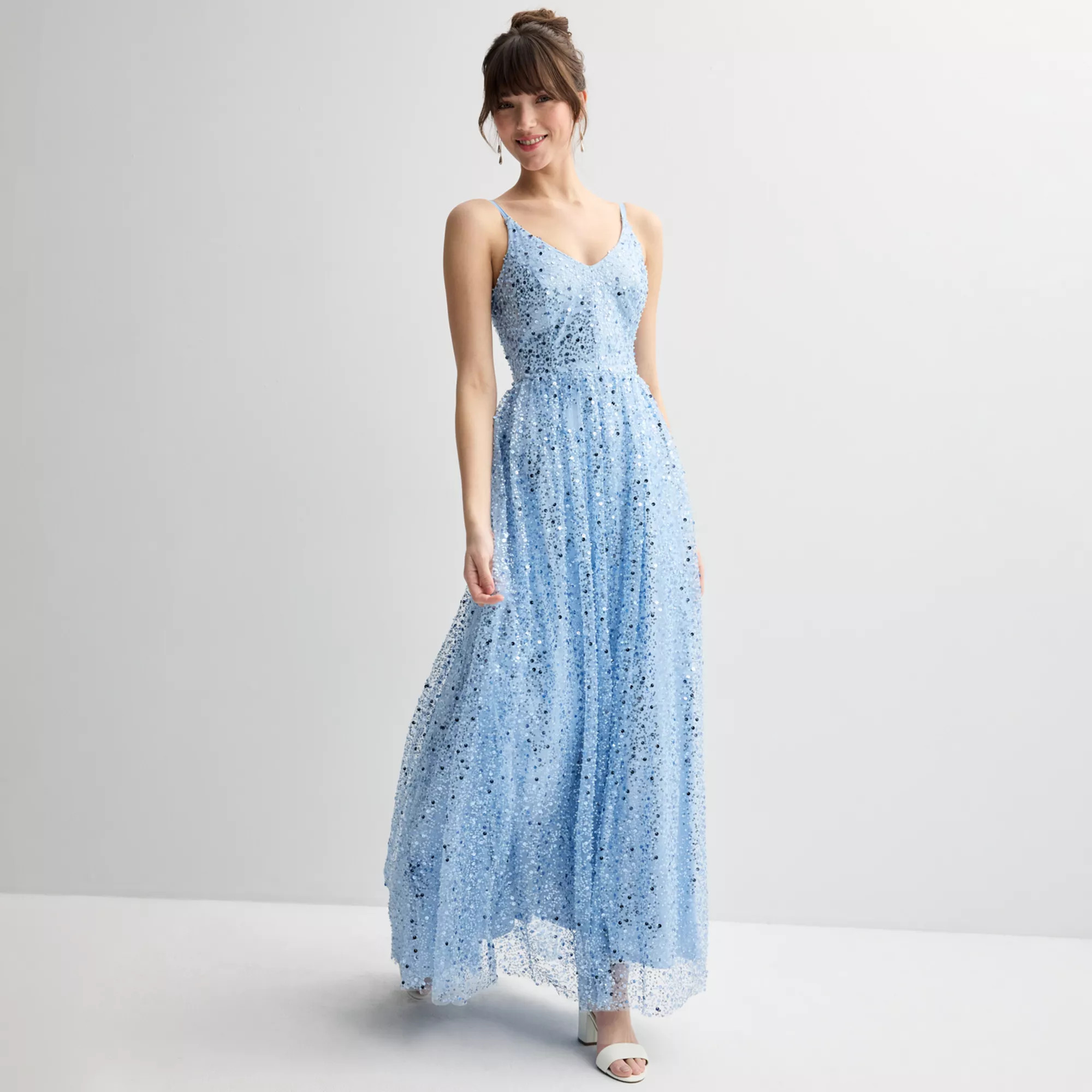 Juniors' Violet Weekend Pearl & Sequin Embellished Ball Gown | Kohl's