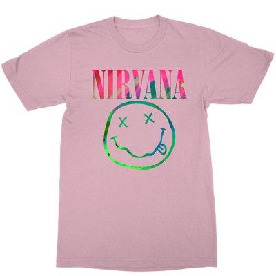 Women's Nirvana Neon Smile Short Sleeve Boyfriend Graphic T-Shirt | Target