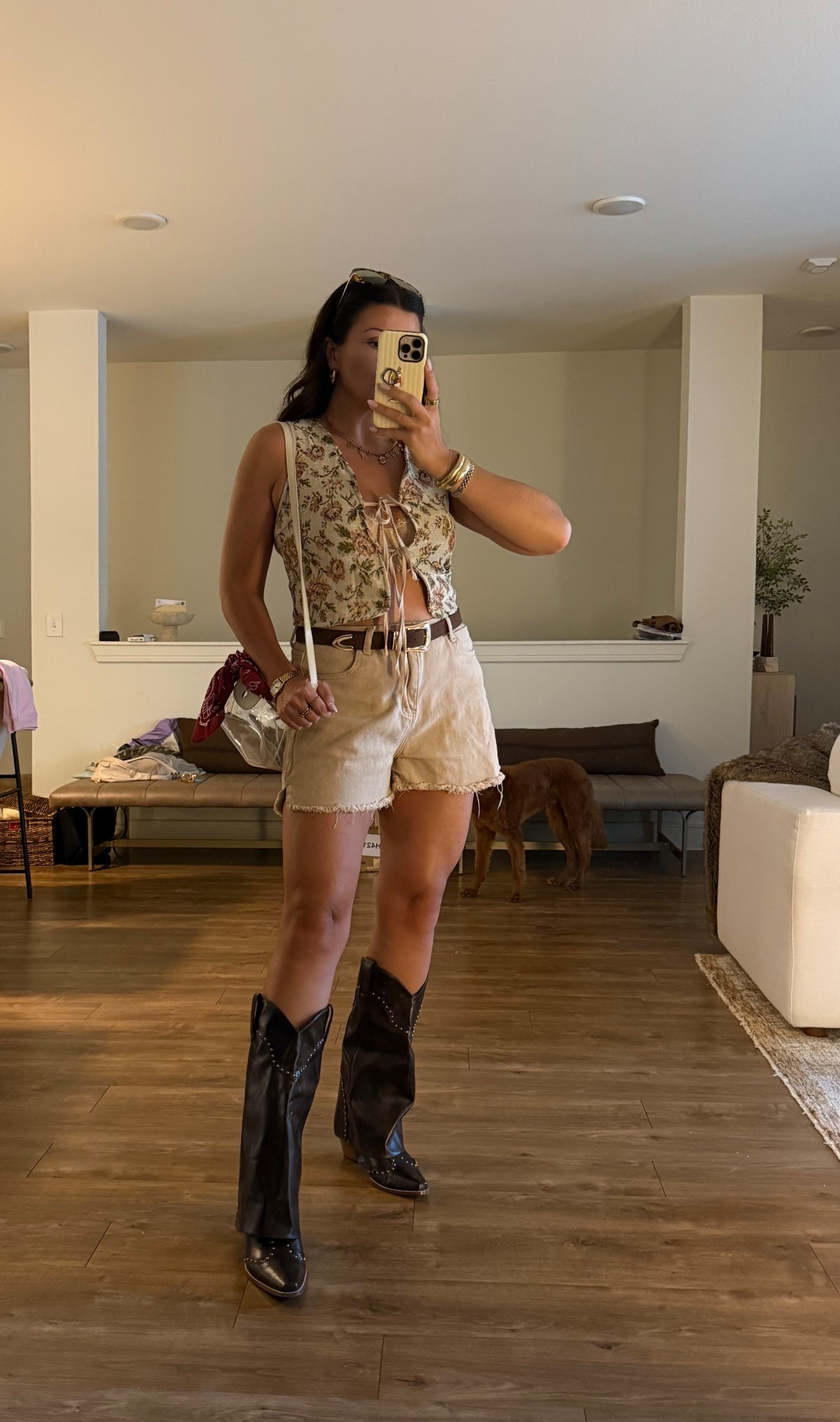 100% cotton shorts from SHEIN! Size up in the top. 

Country concert outfit, summer outfit, amazon fashion, affordable summer outfit 