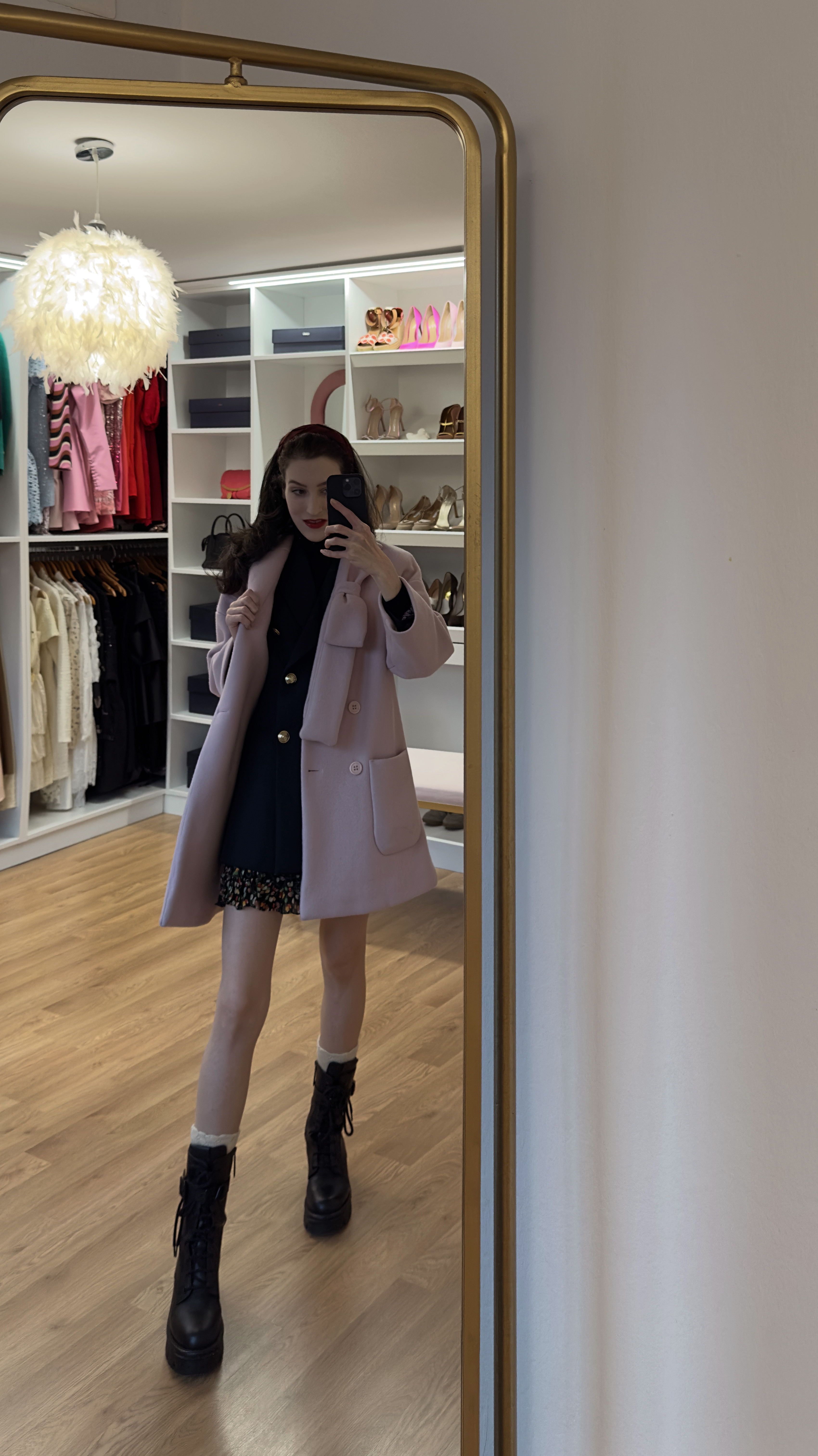 pastel coat outfit, blush pink jacket, combat boots styling, winter layering ideas, feminine edgy style, color block outfit, oversized coat look, autumn transitional fashion, soft color palette, structured coat styling, contemporary winter outfit 

 #LTKCyberWeek #LTKdayinmylife #LTKootd