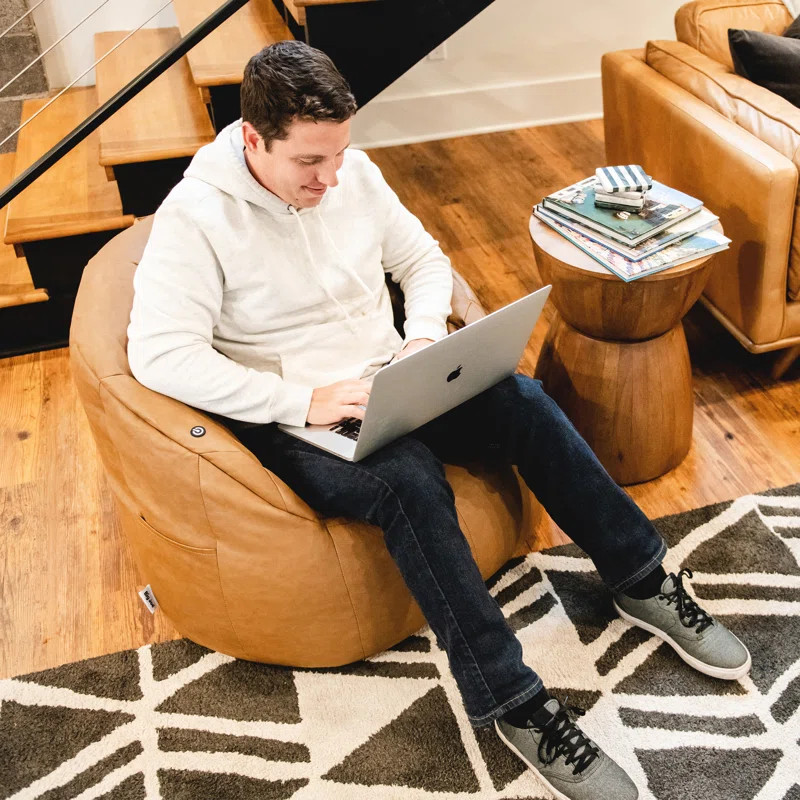 Big Joe Milano Vegan Leather Bean Bag Chair with Massage Function | Wayfair North America