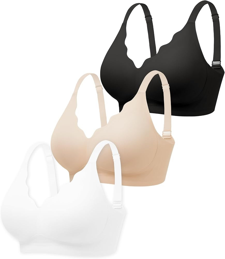 SHARICCA Seamless Jelly Bras for Women No Underwire - Wireless Support Tshirt Padded Bralette Com... | Amazon (US)