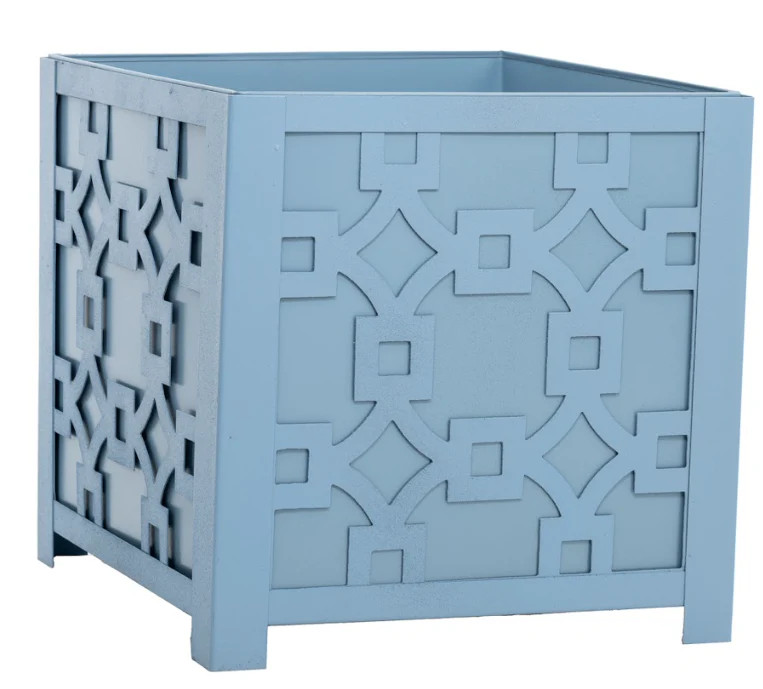 Blue Fretwork Planter | The Enchanted Home