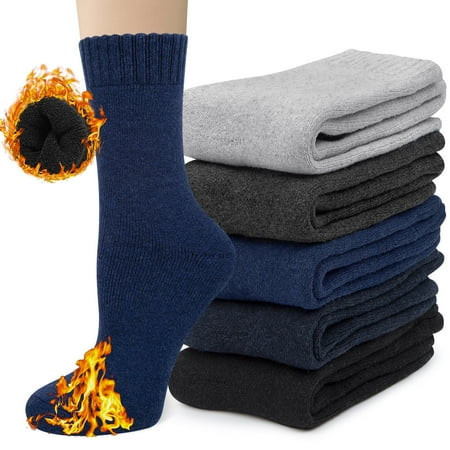 Loritta 5 Pairs Womens Socks Wool Socks Thick Knit Warm Winter Socks for Women Gifts Size 5-9 | Walmart (US)