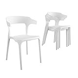 Novogratz Poolside Collection, Felix Stacking Dining Chairs, Indoor/Outdoor, 4-Pack, White | Amazon (US)