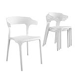 Novogratz Poolside Collection, Felix Stacking Dining Chairs, Indoor/Outdoor, 4-Pack, White | Amazon (US)