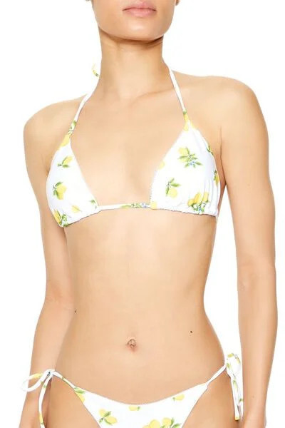 Lemon Print Triangle Bikini Top | Forever 21