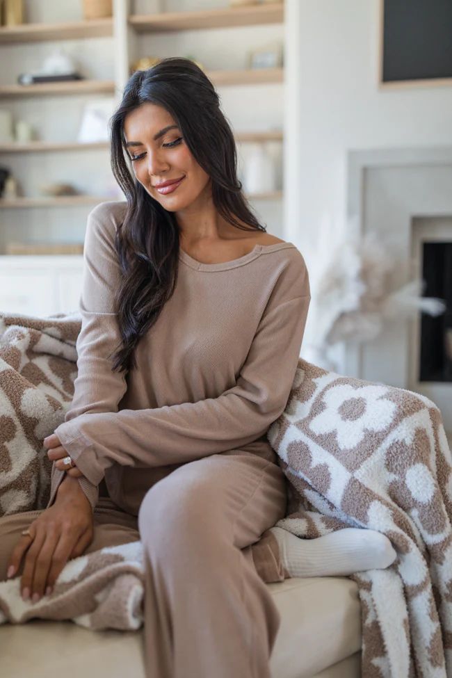 Peaceful Nights Brown Pajama Top | Pink Lily