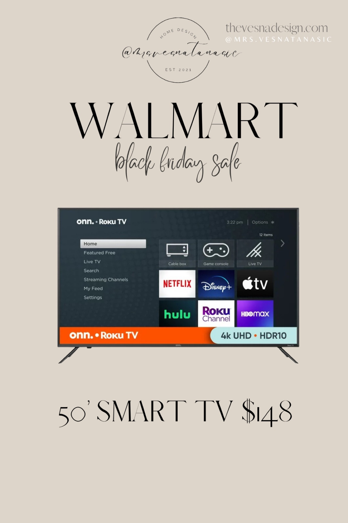 $148 50’ SMART TV!!! 

Walmart. Walmart Black Friday Deals. Walmart finds. Walmart sale. Walmart tech. Walmart Apple Watch. Apple Watch. Black Friday Deals. Walmart home. Walmart style. Walmart sale. Sale alert. Black Friday sales. Black Friday. Cyber week. Gift idea. Gifts for her. Gifts for him. Gifts. Gift Guide. Gift. holiday. Christmas. Christmas gift. Christmas shopping. Holiday finds. 

#LTKsalealert #LTKGiftGuide #LTKCyberweek