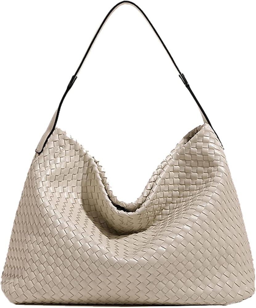 Women Boston Bag Woven Vegan Leather Handbags Female Satchel Messenger Bag Fashion Shoulder Cross... | Amazon (US)