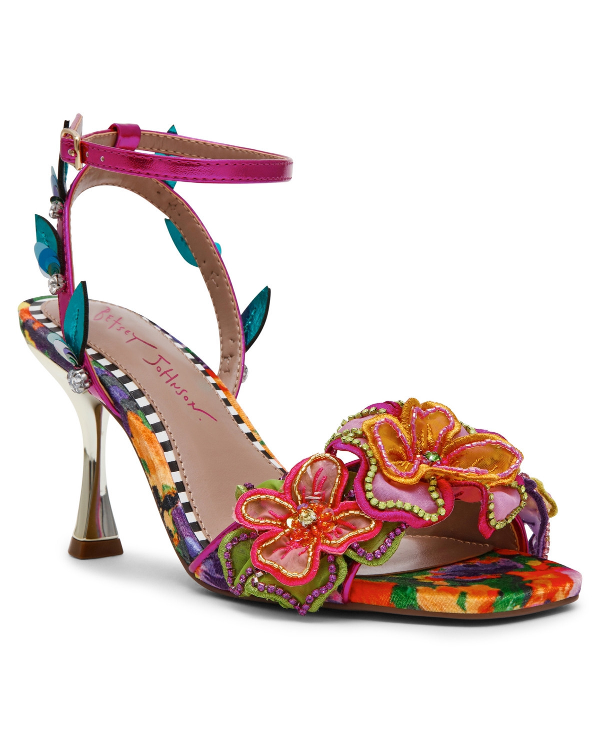 Betsey Johnson Women's Annalee Open Toe Dress Sandals - Floral Multi | Macy's