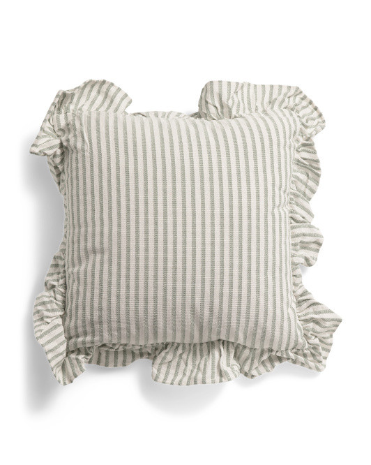 20x20in Ruffle Stripe Printed Pillow | TJ Maxx