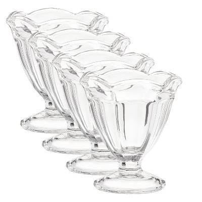 Anchor Hocking Footed Sherbet or Dessert Dishes, Clear Glass, Set of Four 4.5 Ounce Vintage Style Dessert Bowls | Target