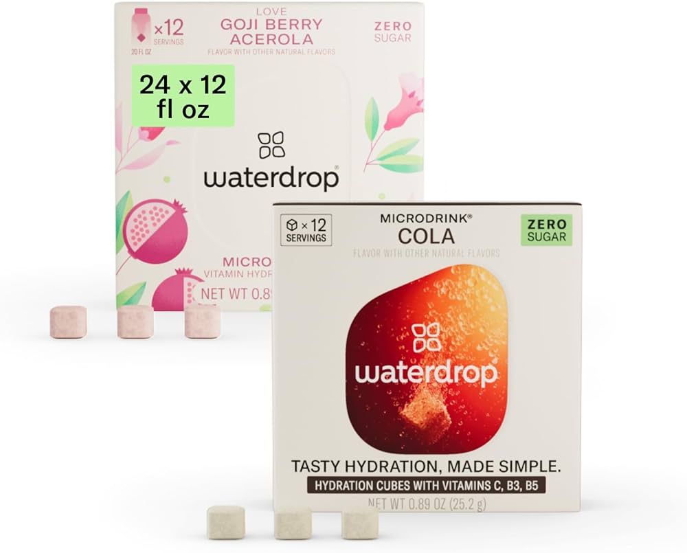 waterdrop COLA LOVE Microdrink, 24 Zero Sugar Hydration Cubes with Vitamin C and B3, B5, NO Calor... | Amazon (US)