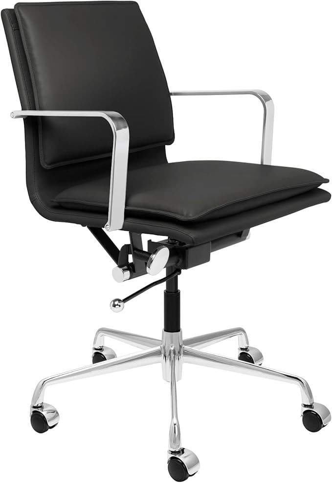 Laura Davidson Furniture Lexi II Padded Office Chair - Mid Back Desk Chair with Arm Rest, Swivel ... | Amazon (US)