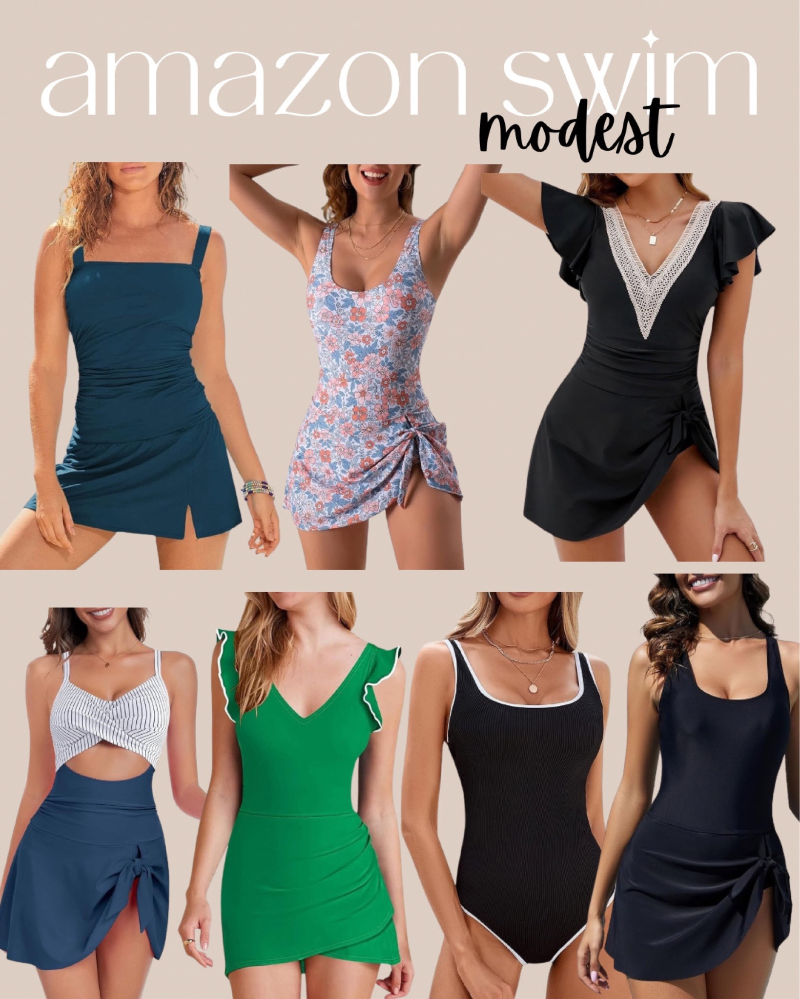 Modest swimwear from Amazon prime! 

Swimwear, amazon swim, bikini, one piece swimsuit, modest swimsuit, full coverage swimsuit, swim cover up, summer, travel, beach, vacation, resort, resort wear, cruise, black swimsuit, amazon finds, amazon swim, pool party
#swim #amazonswim #amazonswimsuit #swimwear

#LTKSummerSales #LTKTravel #LTKSwim