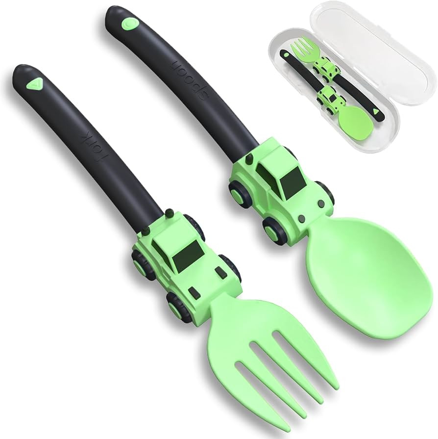 Construction Toddler Utensils - Toddler Forks and Spoons - Kids Construction Toys Utensils - Fork... | Amazon (US)